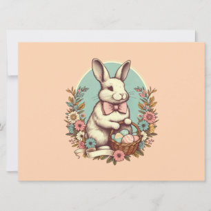 Cartão De Festividades Coelhinho/ovo/cesto de páscoa, bonitão