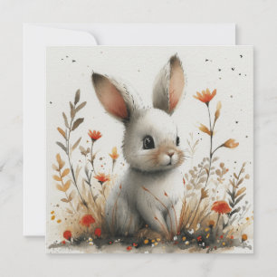 Cartão De Festividades Coelhinhos Adoráveis: Feliz Desejo 🐰 Digital