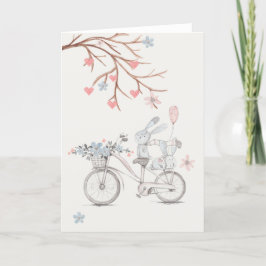 Cartão De Festividades Coelhinhos fofos.