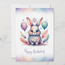 Coelho Adorável BunnyLonghorn Feliz Aniversário