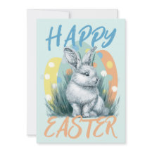 coelho azul de páscoa colorido