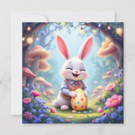 Cartão De Festividades Coelho Coelho Caça de Ovos de Páscoa