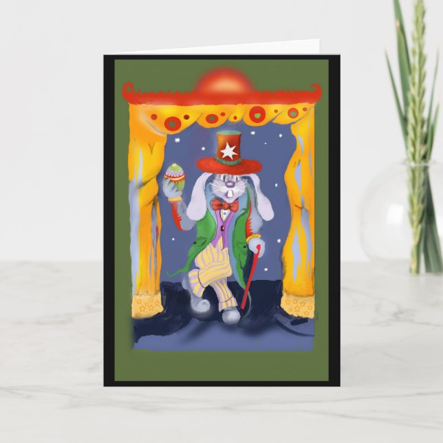 Cartão De Festividades * Coelho da estrela * (Frente)