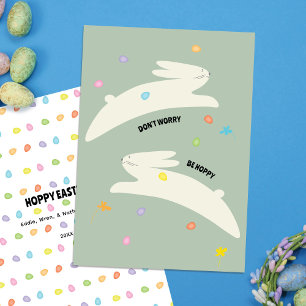 Cartão De Festividades Coelho da Páscoa Alegre   Páscoa Moderna Minimalis