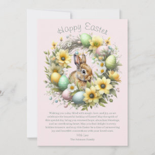 Cartão De Festividades Coelho da Páscoa Personalizado em Aquarela