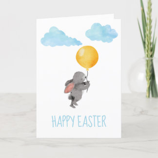 CARTÃO DE FESTIVIDADES COELHO DE AÇUCAR PÁSCOA AQUARELA