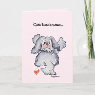 Cartão De Festividades Coelho de desenho animado de braços fofos Amor