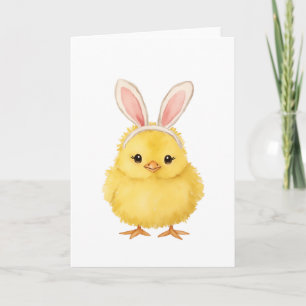Cartão De Festividades Coelho de Páscoa com Pintura em Aquarela