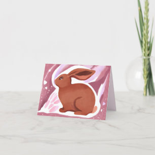 Cartão De Festividades Coelho de Páscoa de Chocolate   Aquarela Pastel Fo