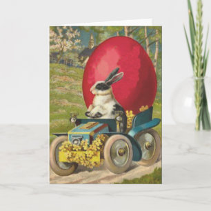 Cartão De Festividades Coelho de Páscoa Ovo Car Paisagem