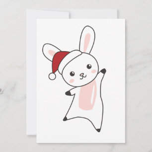 Cartão De Festividades Coelho Feliz Natal Animais de Inverno Coelhos Adul