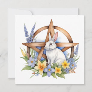 Cartão De Festividades Coelho Ostara Equinócio da Primavera Eostre Wicca