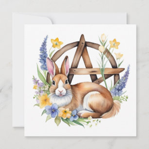 Cartão De Festividades Coelho Ostara Equinócio de Primavera Eostre Wicca