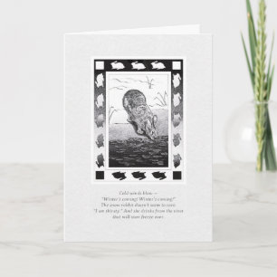 Cartão De Festividades Coelho por Água "O inverno está chegando!" Feriado