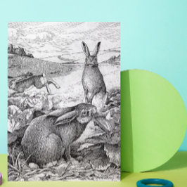 Cartão De Festividades Coelhos