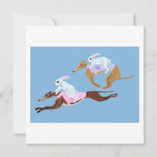 Cartão De Festividades Coelhos montando Galgos