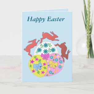 Cartão De Festividades Coelhos Saltitantes easter editável