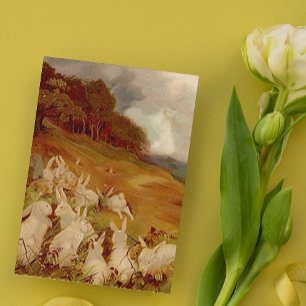 Cartão De Festividades Coelhos Vintage