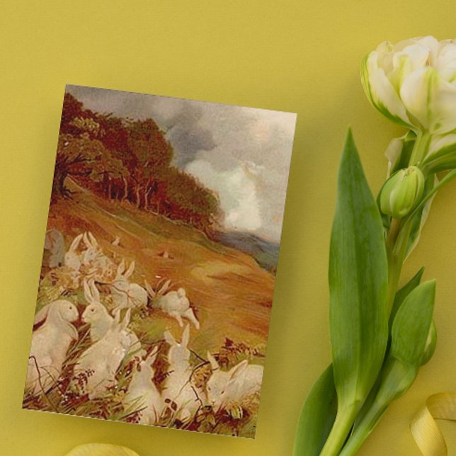 Cartão De Festividades Coelhos Vintage (Criador carregado)