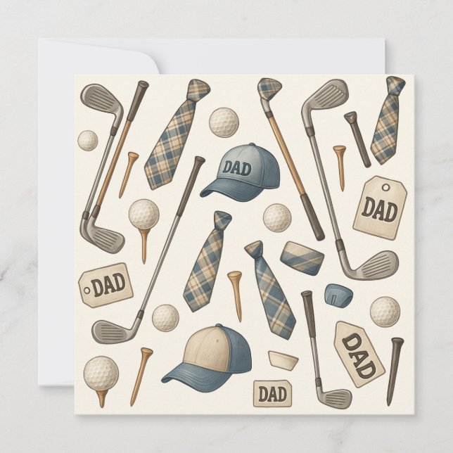Cartão De Festividades Coisa de golfe com pai para o pai de golfe (Frente)
