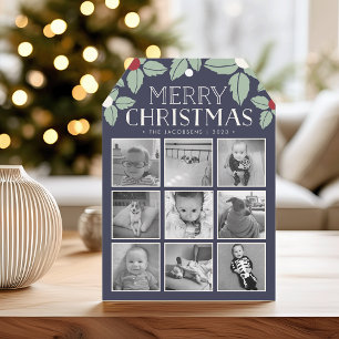 Cartão De Festividades Colagem alegre da foto do feriado do visco  