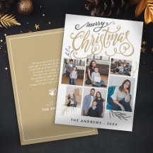 Colagem da Família Moderna Foto Natal Tipografia
