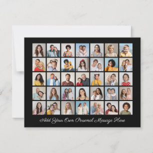 Cartão De Festividades Colagem de 35 Fotos Adicione seu próprio Agradecim