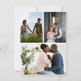 Cartão De Festividades Colagem de 3 Fotos Simples