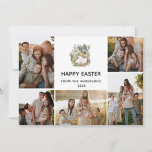 Cartão De Festividades Colagem de 5 Fotos Moderna Feliz Páscoa Família Ni