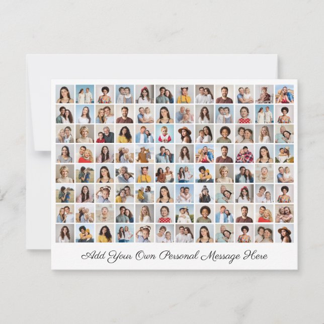 Cartão De Festividades Colagem de 96 Fotos Adicione Seu Próprio Recado (Frente)