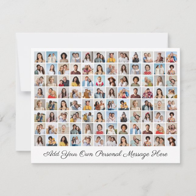 Cartão De Festividades Colagem de 96 Fotos Adicione Seu Próprio Recado (Frente)