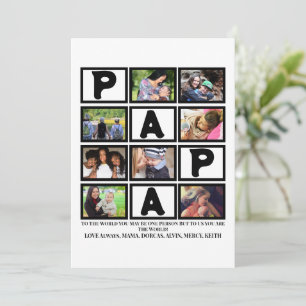 Cartão De Festividades Colagem de 9 Fotos Personalizada para o Dia dos Pa