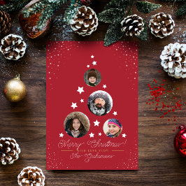 Cartão De Festividades Colagem de Árvore de Natal Moderna | 4 Fotografias