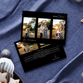 Cartão De Festividades Colagem de Cinco Fotos de Natal Simples e Moderna