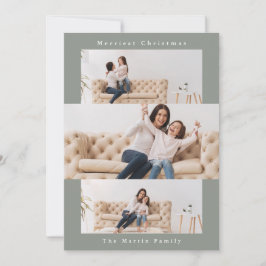 Cartão De Festividades Colagem de Cinzas moderna com três fotos