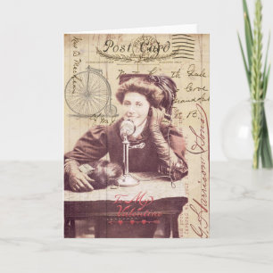 Cartão De Festividades Colagem de Estilo Antiquado da Senhora do Dia de o