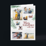 Cartão De Festividades Colagem de Feriado de Madeira Lavada com Pinho Rus<br><div class="desc">Boho Rustic Farhouse branca lavou madeira e pinheiros com aquarela, Feliz Natal com amor, cartões de natal. Oito imagens de colagem de fotos de suas fotos favoritas do ano em várias formas e tamanhos para compartilhar com a família e os amigos nesta temporada de férias em uma bela carta rusticada...</div>
