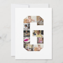 Cartão De Festividades Colagem de Fotografias com design Letra G