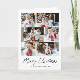 Cartão De Festividades Colagem de Fotografias com Sereto de Natal Feliz