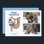 Cartão De Festividades Colagem de Fotografias Cute Hanukkah Sloth 2<br><div class="desc">Cartões com fotos personalizados da preguiça de Hanukkah.</div>