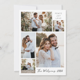 Cartão De Festividades Colagem de Fotografias da Família Simples 5 Recent