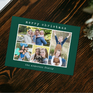 Cartão De Festividades Colagem de Fotografias da Máquina Moderna de Natal