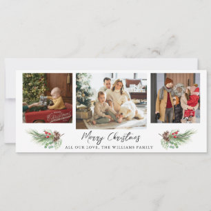 Cartão De Festividades Colagem de Fotografias de Natal Moderno 3