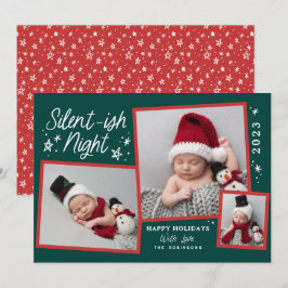 Cartão De Festividades Colagem de Fotografias de Script Silent-ish 3 Nigh