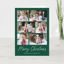 Cartão De Festividades Colagem de Fotografias do Script 6 de Feliz Natal 
