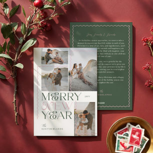 Cartão De Festividades Colagem de Fotografias Moderna, Mínima 4 Moderna, 