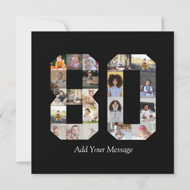 Cartão De Festividades Colagem de Fotografias Número 80 (Frente)