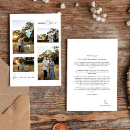 Cartão De Festividades Colagem de Fotografias Simples Branca no Natal Qua