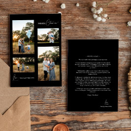 Cartão De Festividades Colagem de Fotografias Simples Preta no Natal Quat