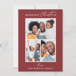 Cartão De Festividades Colagem de Fotografias Vermelhas de Natal Mais Fel